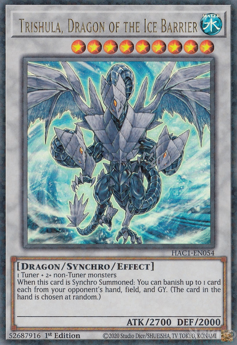 Trishula, Dragon of the Ice Barrier - HAC1-EN054 - Duel Terminal Ultra Parallel Rare - 1st Edition