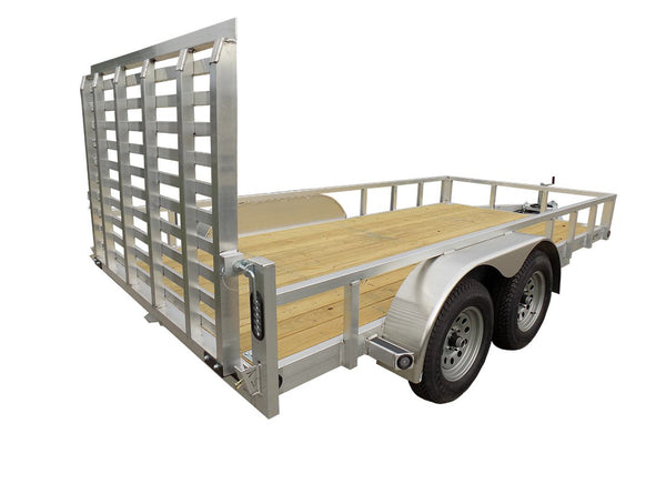 6 5 X 14 Tandem Aluminum Utility Trailer W 3 Side Rail Ramp Van Kam Truck Trailer