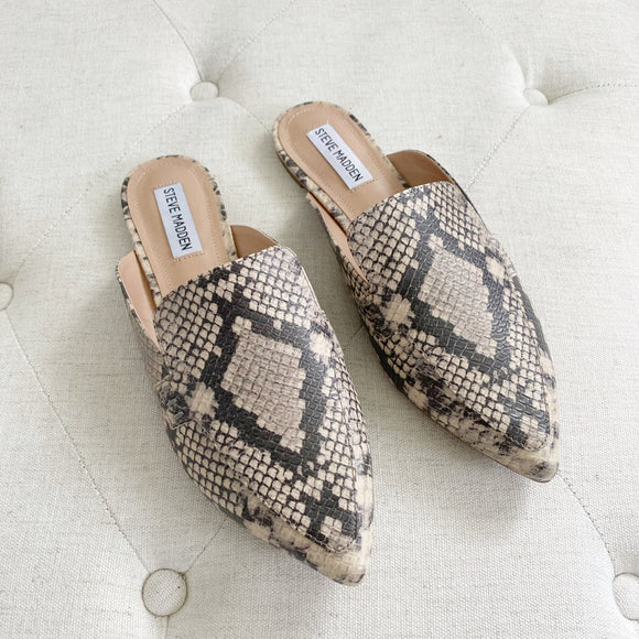 steve madden snakeskin mules