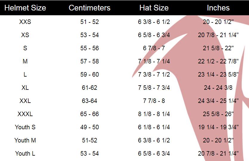 Ski Doo Modular 3 Helmet Sizing Chart