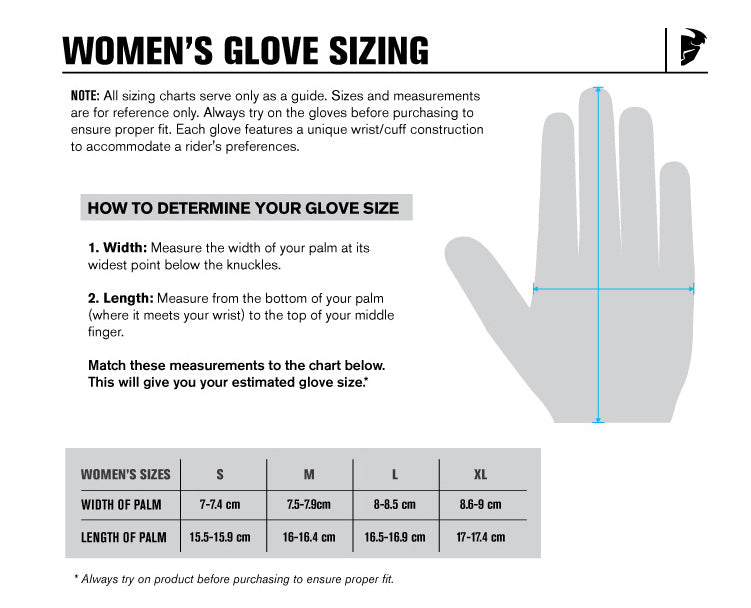Thor Women's Motocross Glove Sizing Chart