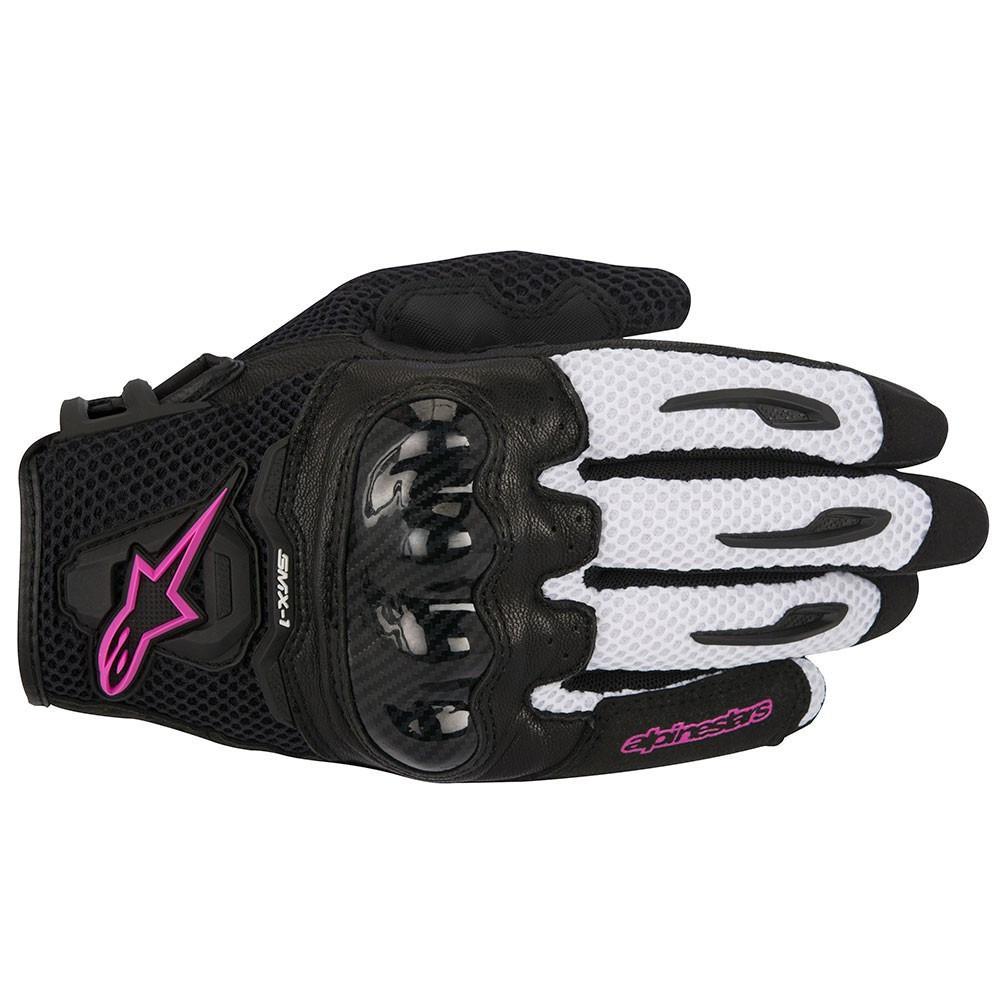 Alpinestars Women's Stella SMX-1 Air Glove in Black/White/Fuchsia — HFX ...