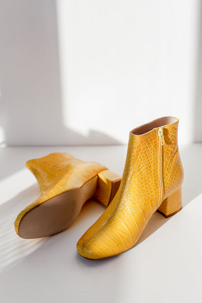 mustard gold boots