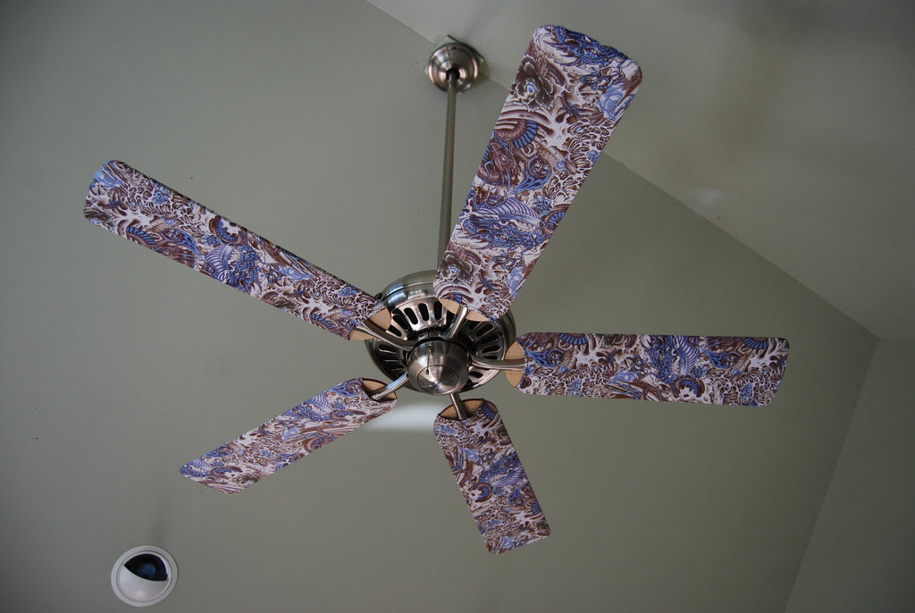 Fan Sox Blue Hidden Dragon Ceiling Fan Blade Covers Fan Blade