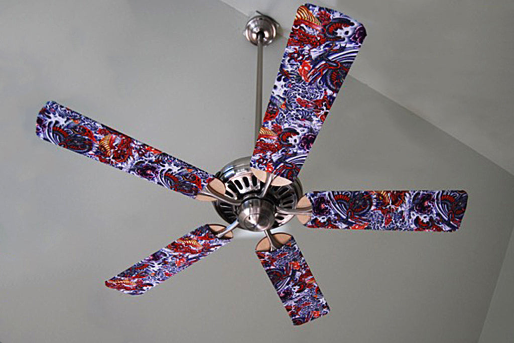 Fan Sox Flaming Dragon Ceiling Fan Blade Covers Fan Blade Designs