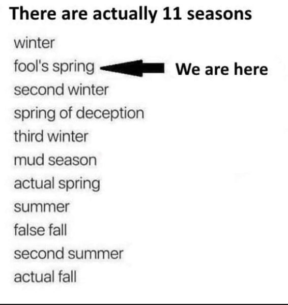 Image showing types of seasons, arrow pointing to fool's spring