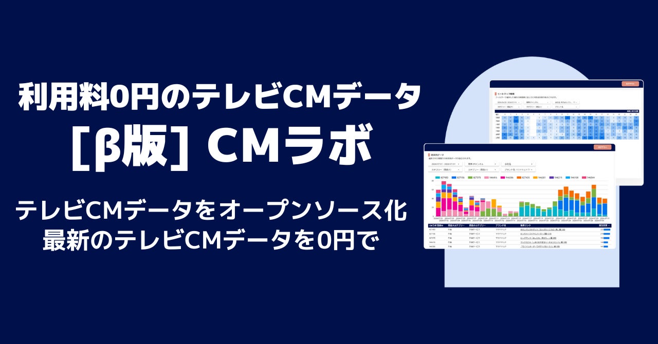 アカデミア社がCMラボβ版をリリース、無料でテレビCMデータの活用が可能に