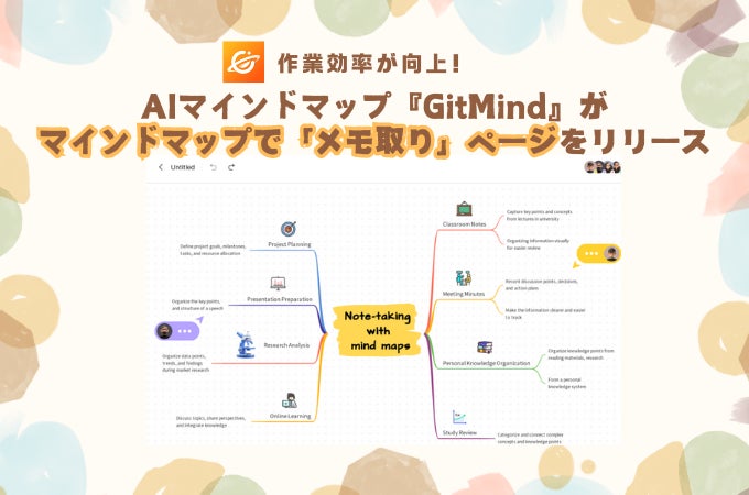 GitMindがAI搭載メモ取り新機能をリリース、無限キャンバスで創造性向上