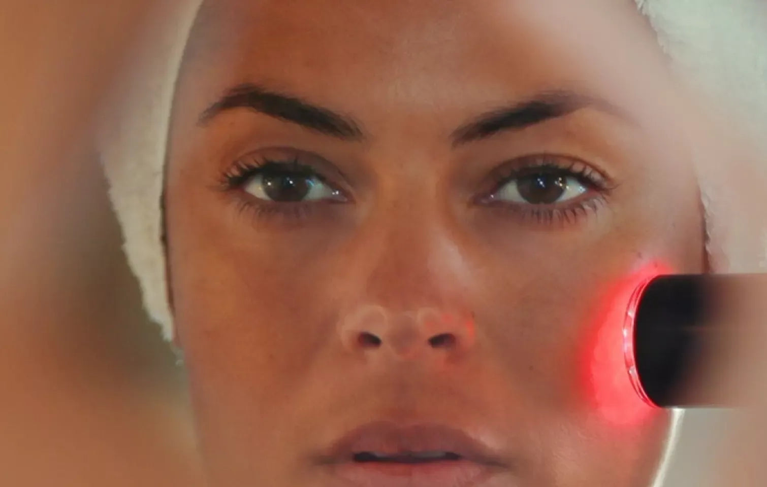 LYMA laser on face colseup