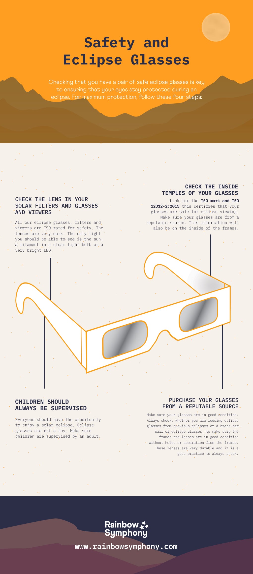 Infographic Safety And Eclipse Glasses Rainbow Symphony
