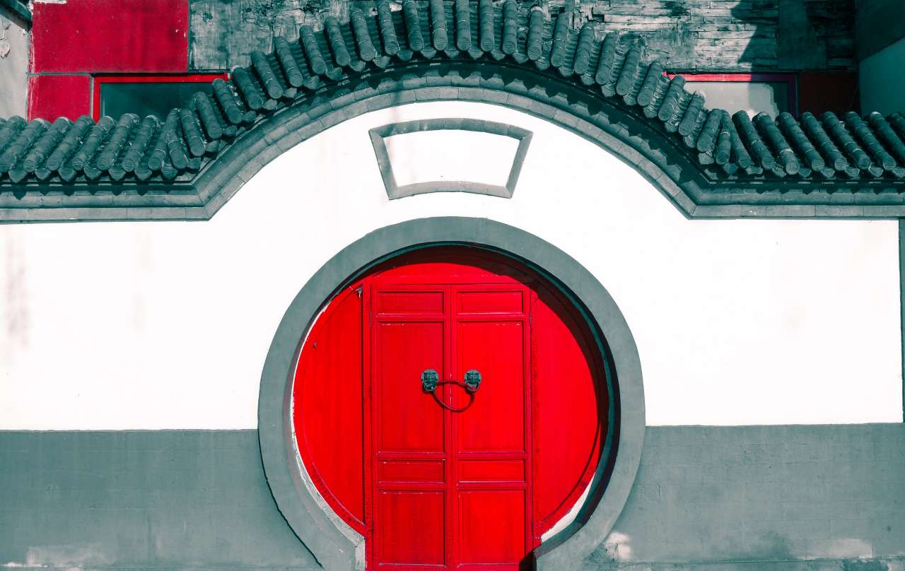 Red Japanese style door