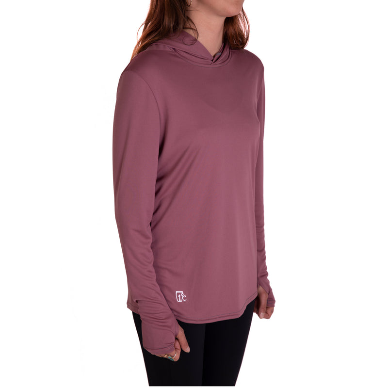 Womens UV Sun Hoodie - Lt Grey — Icelantic Skis