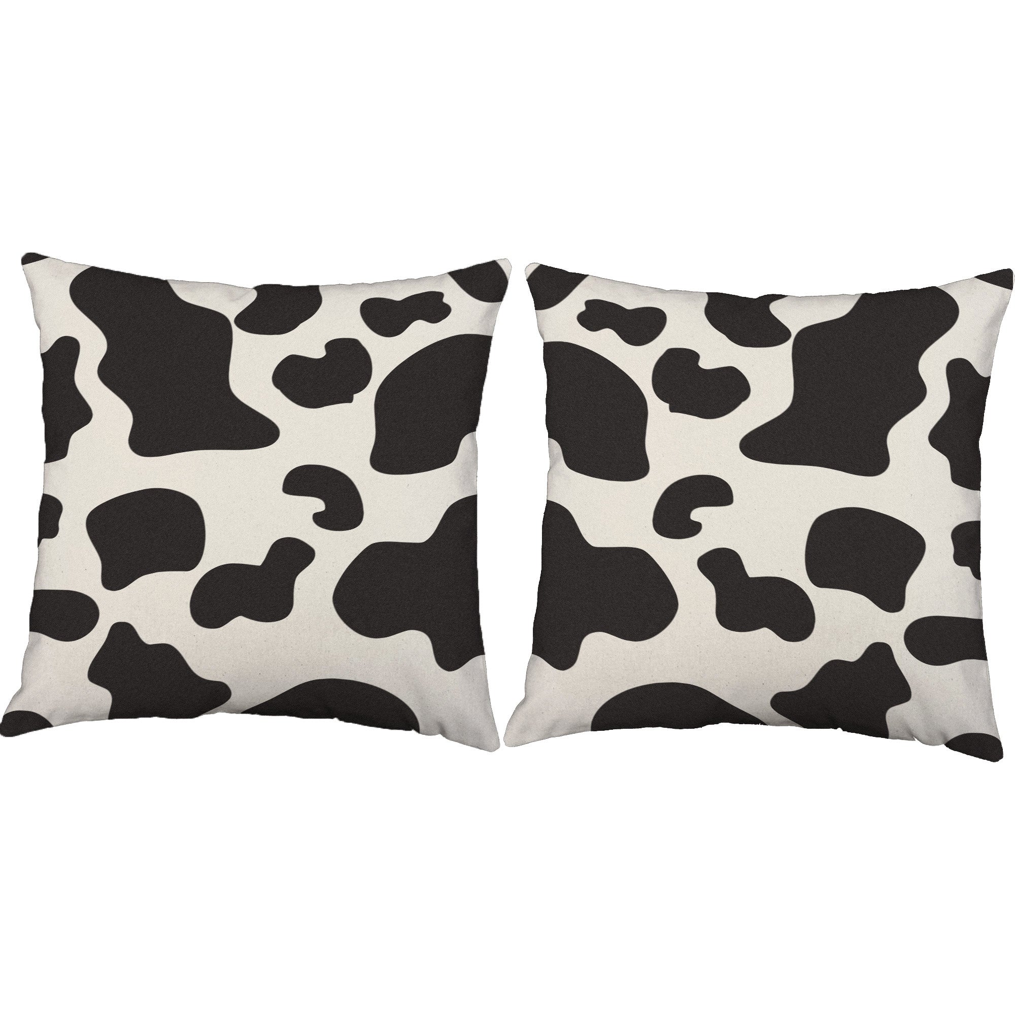 Cow Print Accent Throw Pillows Cowhide Animal Square Pillows