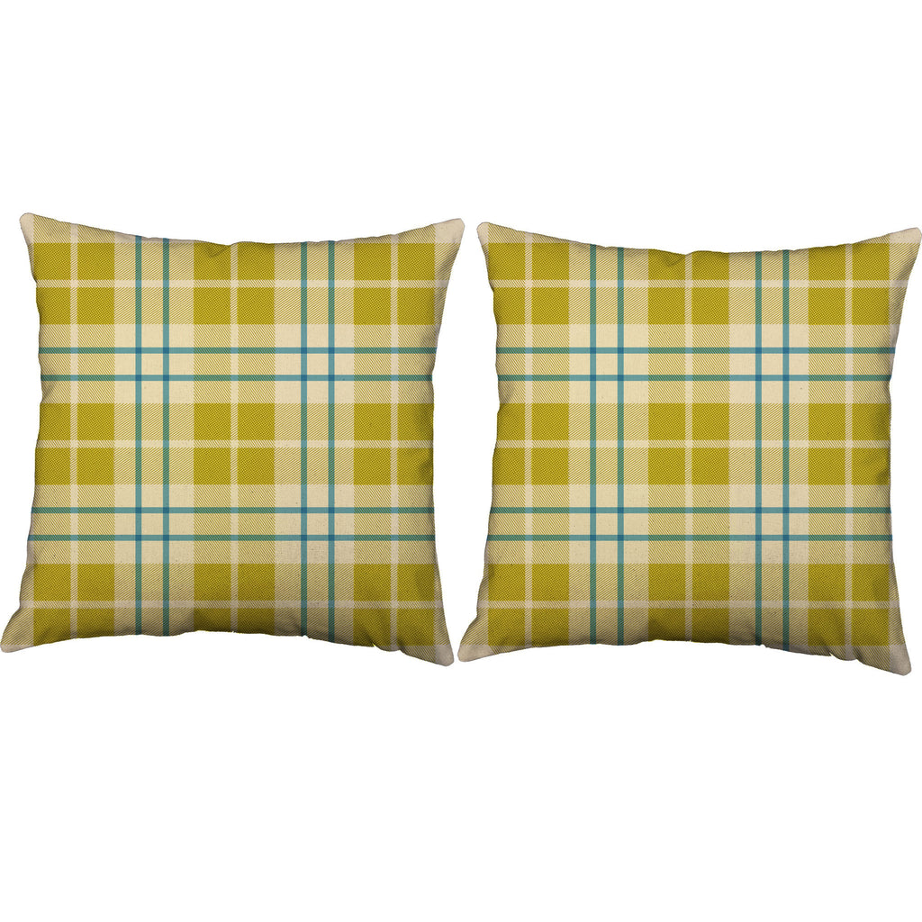 Plaid Pillows - Geometric Yellow Cabin Decorative Throw Pillows - RoomCraft