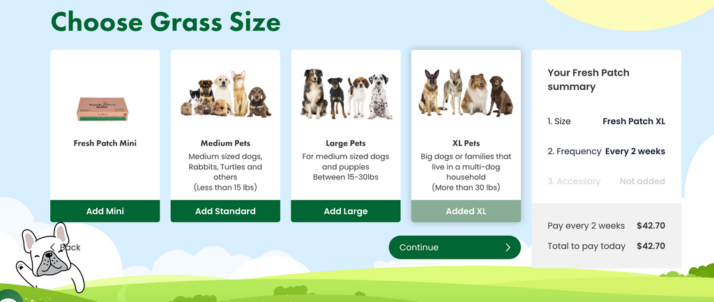 website image choose grass size