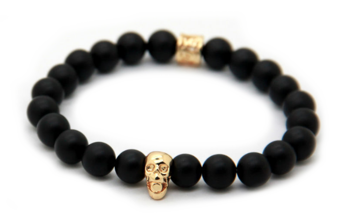 black and gold skull bracelet