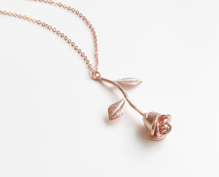 Rose Gold Rose Necklace Alpha Accessories – Alpha Accessories