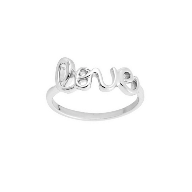 silver love ring