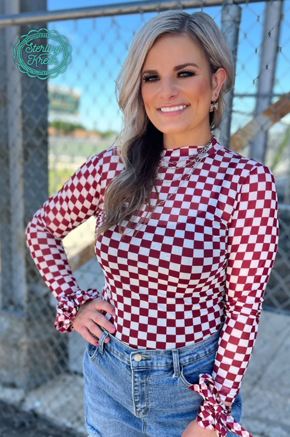 SALE- Pep Rally Mesh Top- Maroon