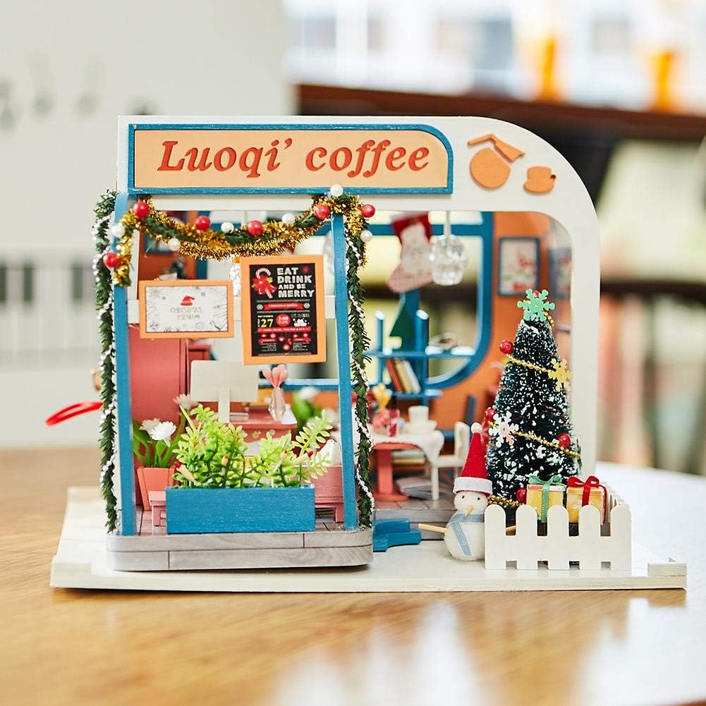 Luoqi Coffee DIY Dollhouse Kit