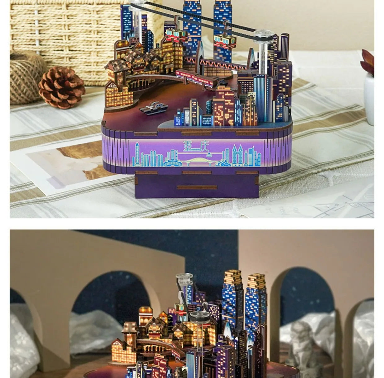 New City Street View Music Box DIY Dollhouse Kit