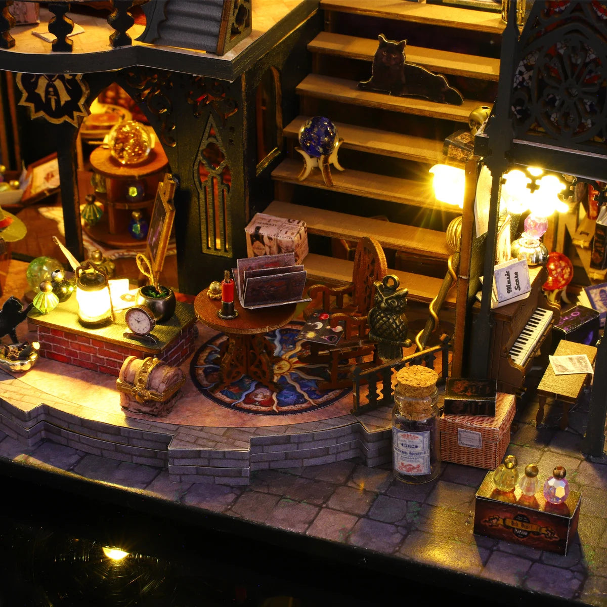 Luna Magic House Retro DIY Wooden Dollhouse Kit