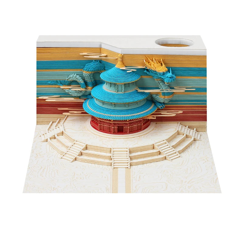 Chinese Temple of Heaven Omoshiroi Block 3D Notepad
