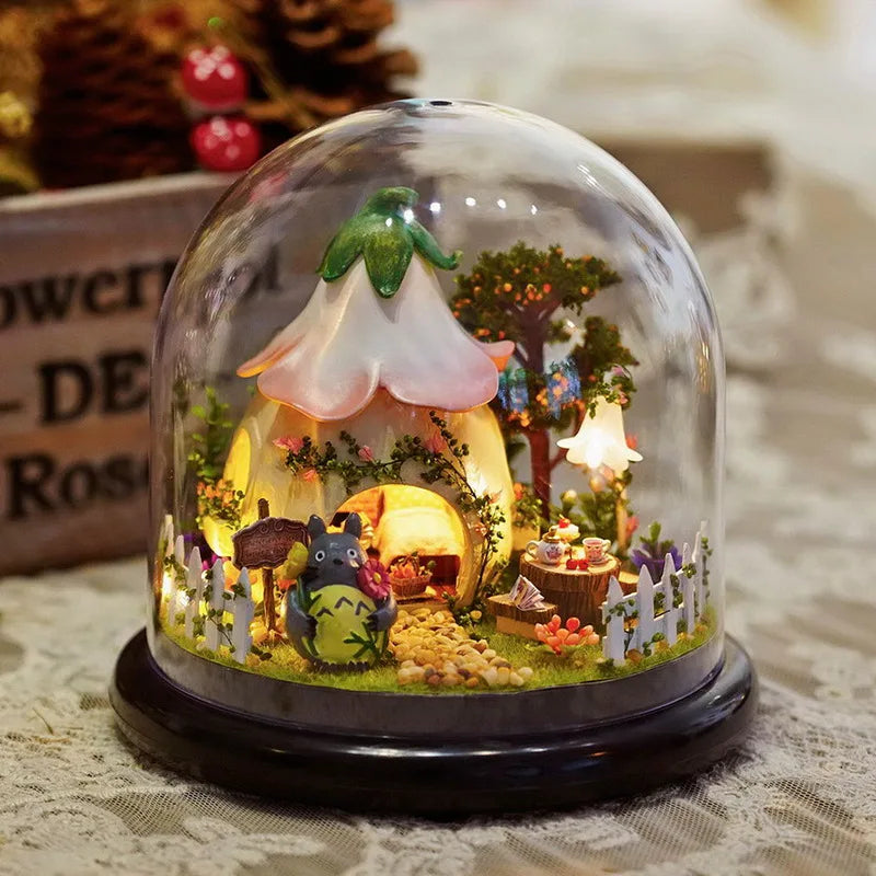 Happy Rabbit Glass Ball DIY Dollhouse Kit