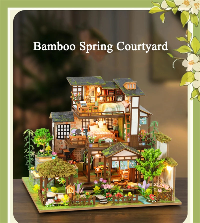 Bamboo Spring Courtyard DIY Dollhouse Kit