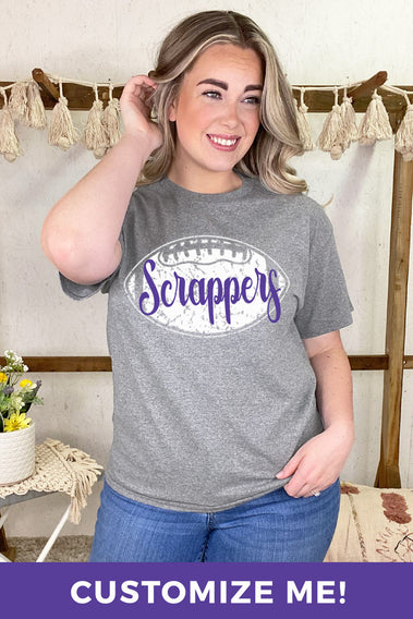 Distressed Football with Personalization T-Shirt