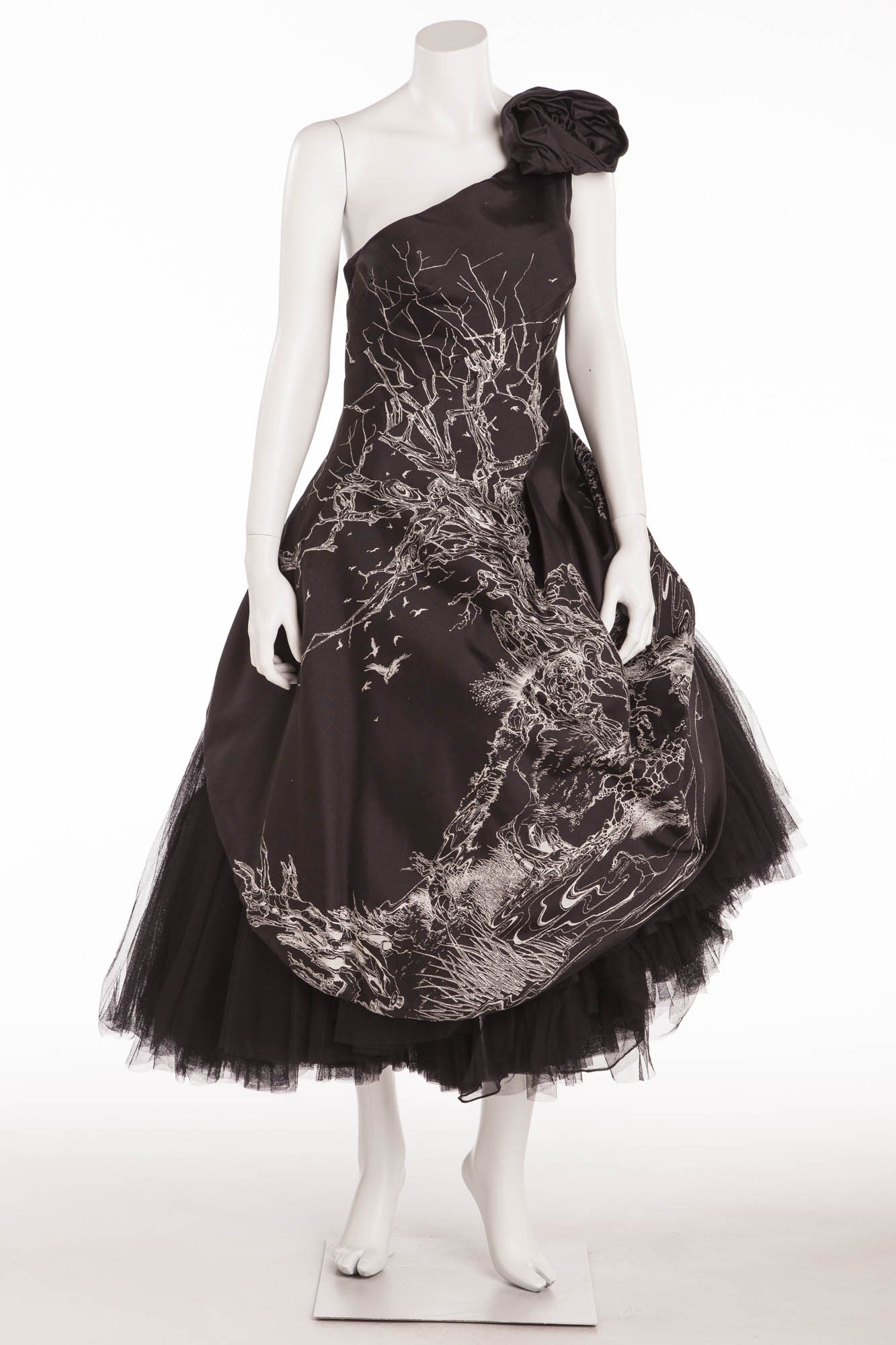 alexander mcqueen one shoulder dress