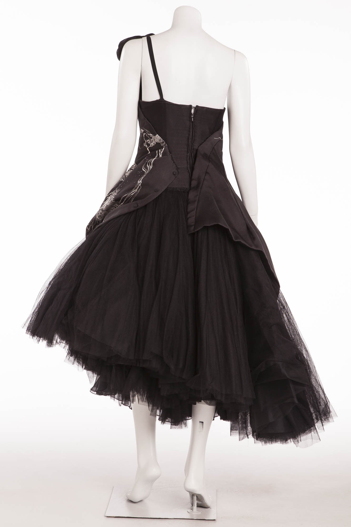 alexander mcqueen one shoulder dress