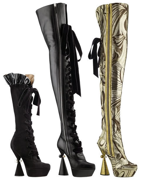 Iconic Cancan Thigh High Black Boots in Box