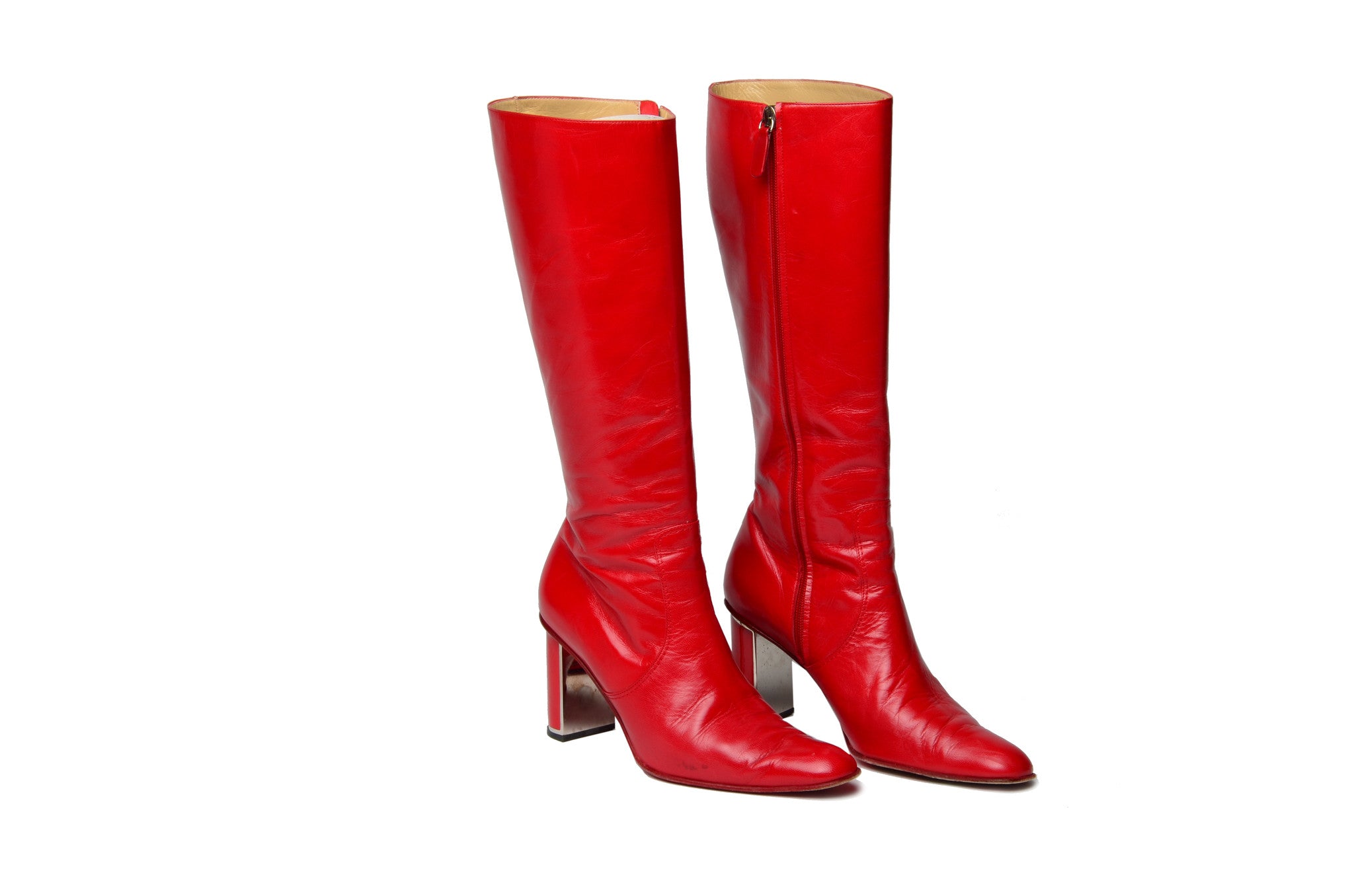 red high boots