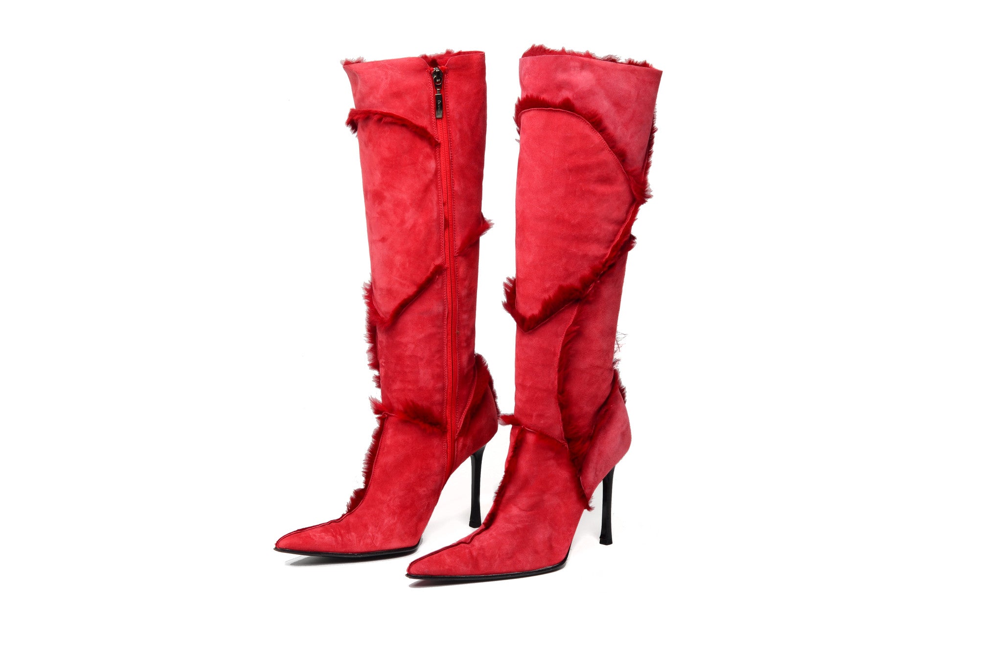 red suede knee boots