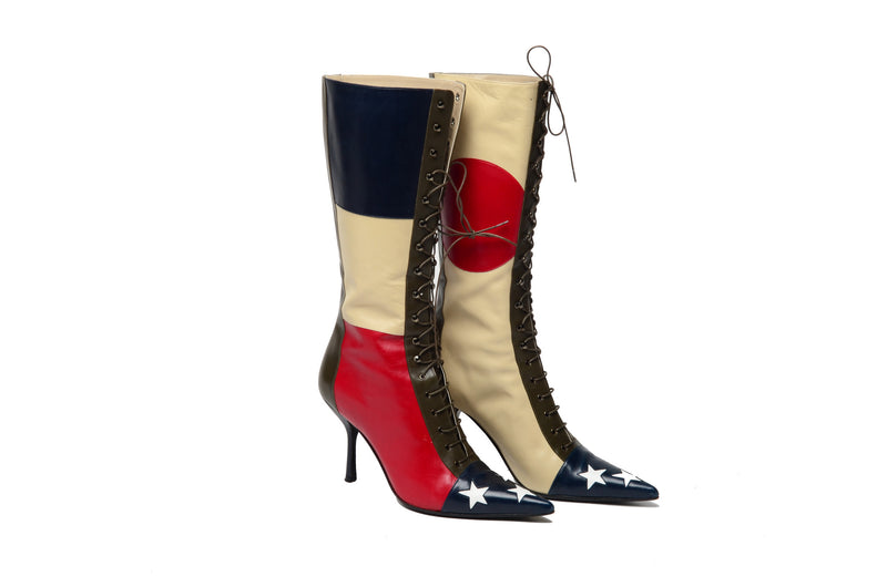 moschino red boots