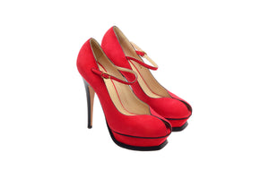 red ysl pumps