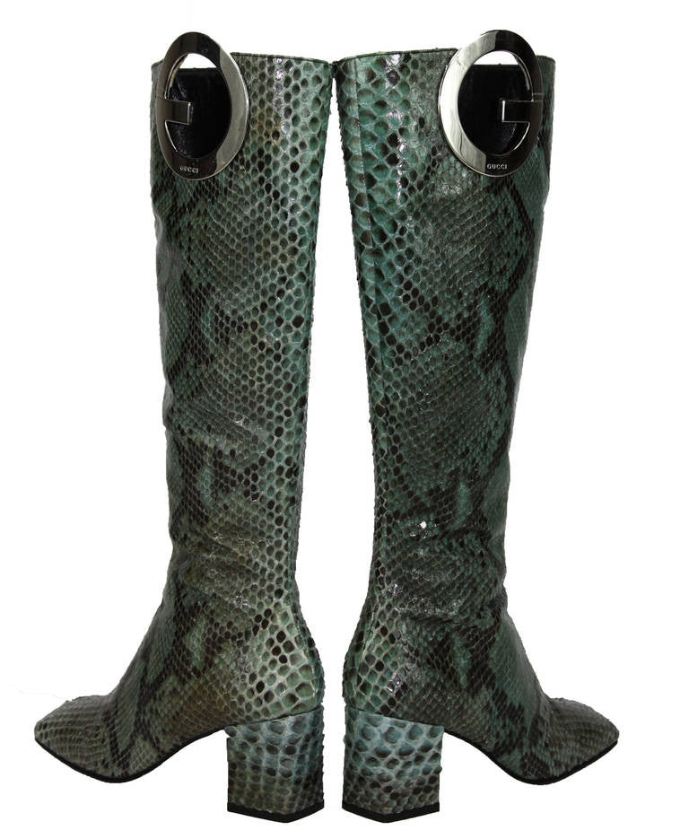 gucci snakeskin boots