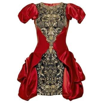 red dress alexander mcqueen