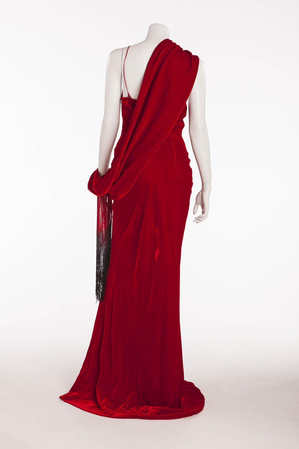 alexander mcqueen red gown