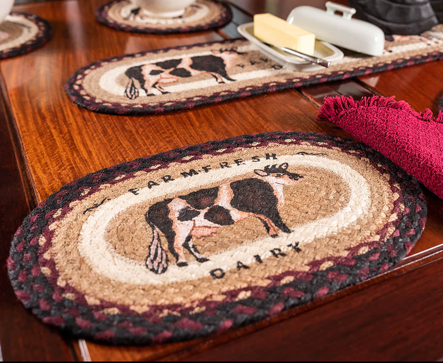 Placemat with diary cow design