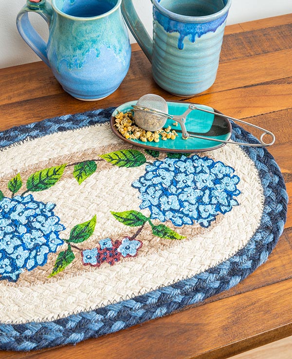 Blue hydrangea placemat