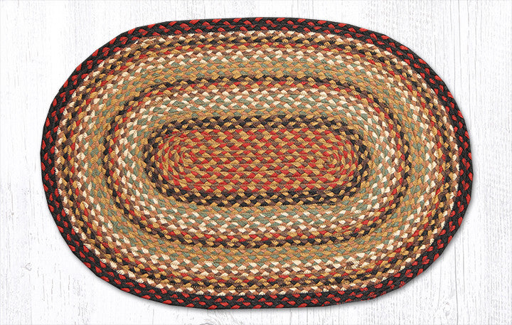 2' x 4' Country Oval Wool Braided Rug