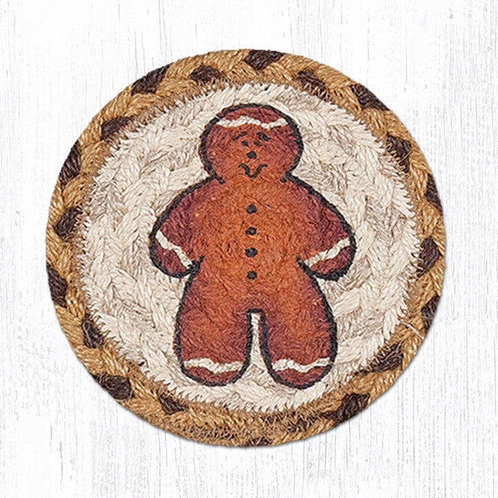 IC-111 Gingerbread Man Individual Coaster | The Braided Rug Place