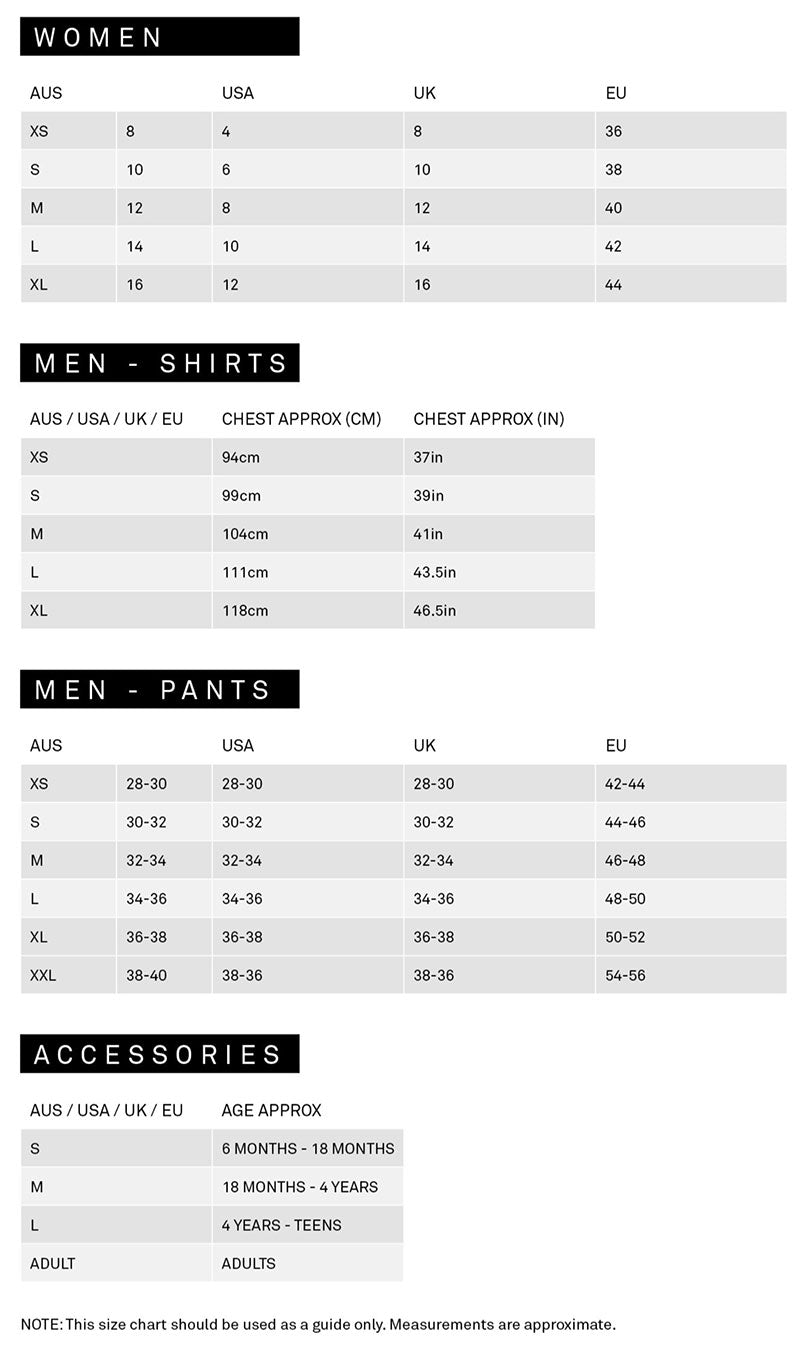 Rvca Size Chart