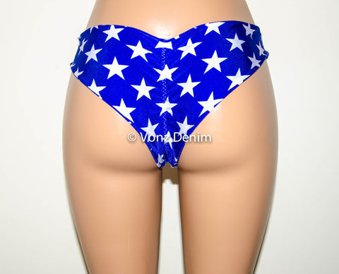 Flag Scrunch Bikini Bottom, Cheeky Hips Bikini Bottom, Brazilian Bikini .....