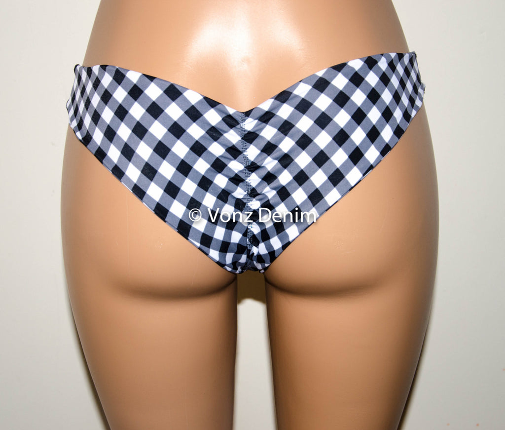 checkered bikini bottoms