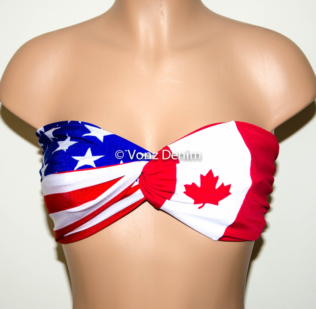 american flag bathing suit top