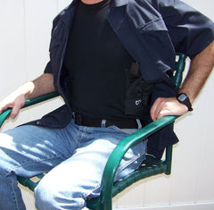 Shirt holster makes it easy to reach your gun from at seated position