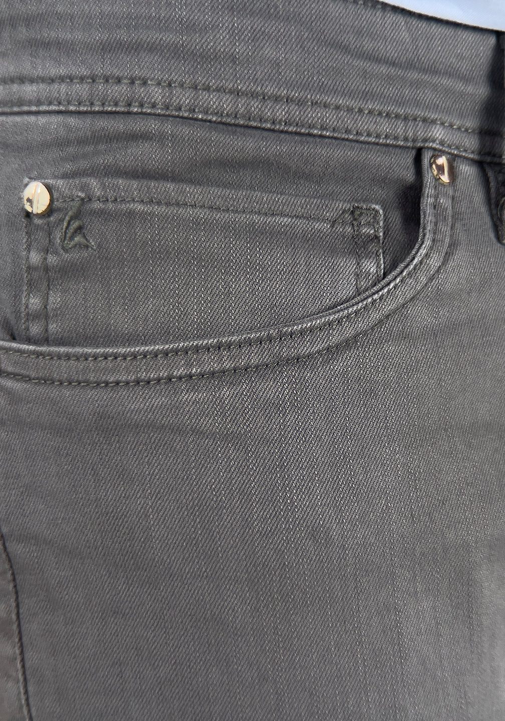 Stretch Slub Denim Slim Fit 5 Pocket Jeans in Dark Shadow